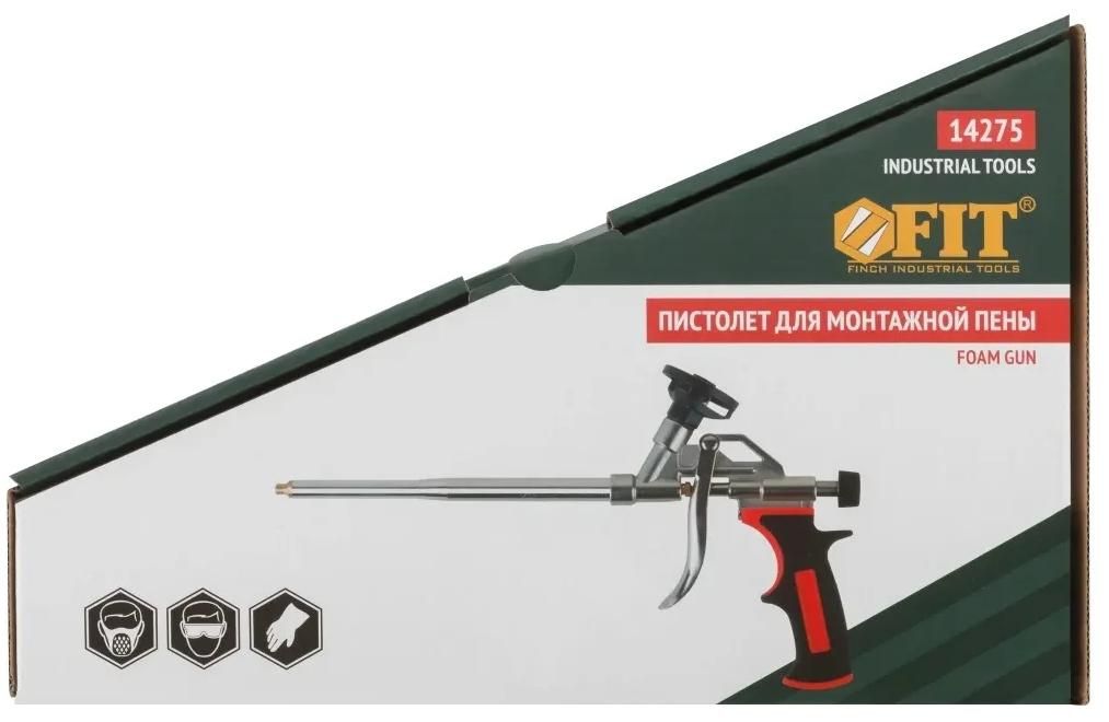 Пистолет для монтажной пены, прорезиненная ручка, тефлоновое покрытие клапана FIT 14275 - фото
