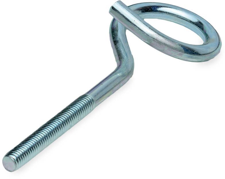 Крюк качельный с метрической резьбой М5х50, оцинкованная сталь - фото