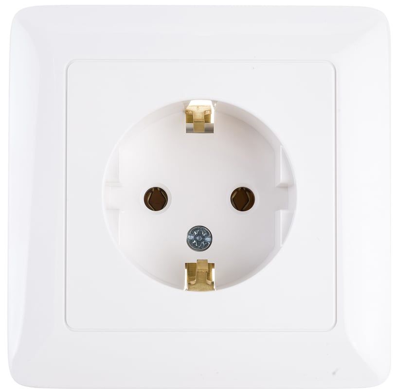 Розетка белая 1-м. СП 16А IP20 250В с заземлением Хит Systeme Electric RS16-134-B - фото