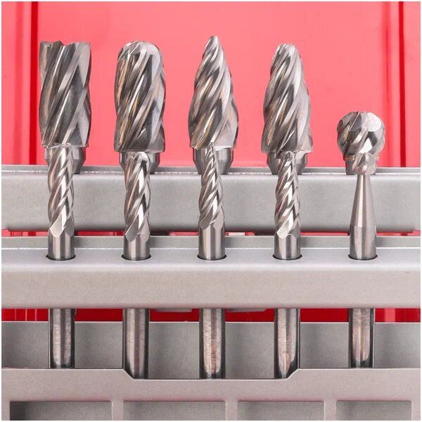 Набор бор-фрез твердосплавных с алюминиевыми зубьями Ruko 116103A, HM-ALU, 10 шт. - фото