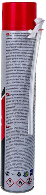 Пена монтажная бытовая SF550 Bull, 550 гр - фото