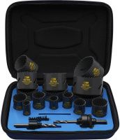 Набор коронок Bi-metall 19 - 83 мм зубья HSSE-Co8 4 - 6 TPI Ultra SC 3840, 18 предметов