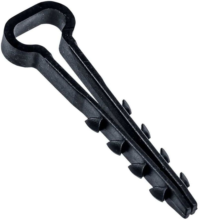 Дюбель хомут для плоского кабеля 5-10 черный 15-0460, нейлон - фото