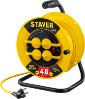 Удлинитель силовой на пластиковой катушке 4 розетки М-325 Stayer 