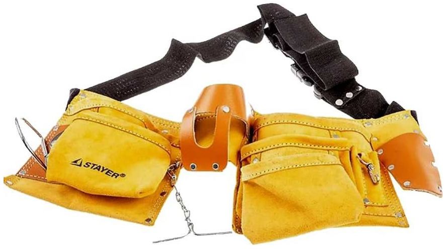 Пояс для инструментов 3 подвески 10 карманов Stayer 38512 - фото