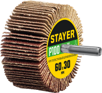 Круг шлифовальный лепестковый 60х30 мм Р100 на шпильке Stayer 36608-100