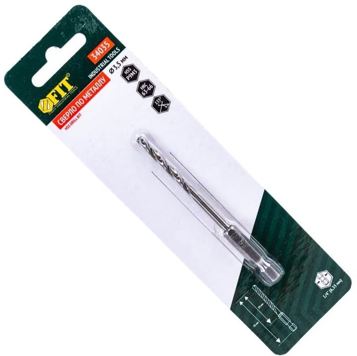 Сверло по металлу спиральное, хвостовик E1/4" 135° FIT, сталь HSS-G - фото