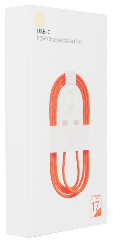 Кабель Type-C на Type-C Iph 17 1m 60W, оранжевый  - фото