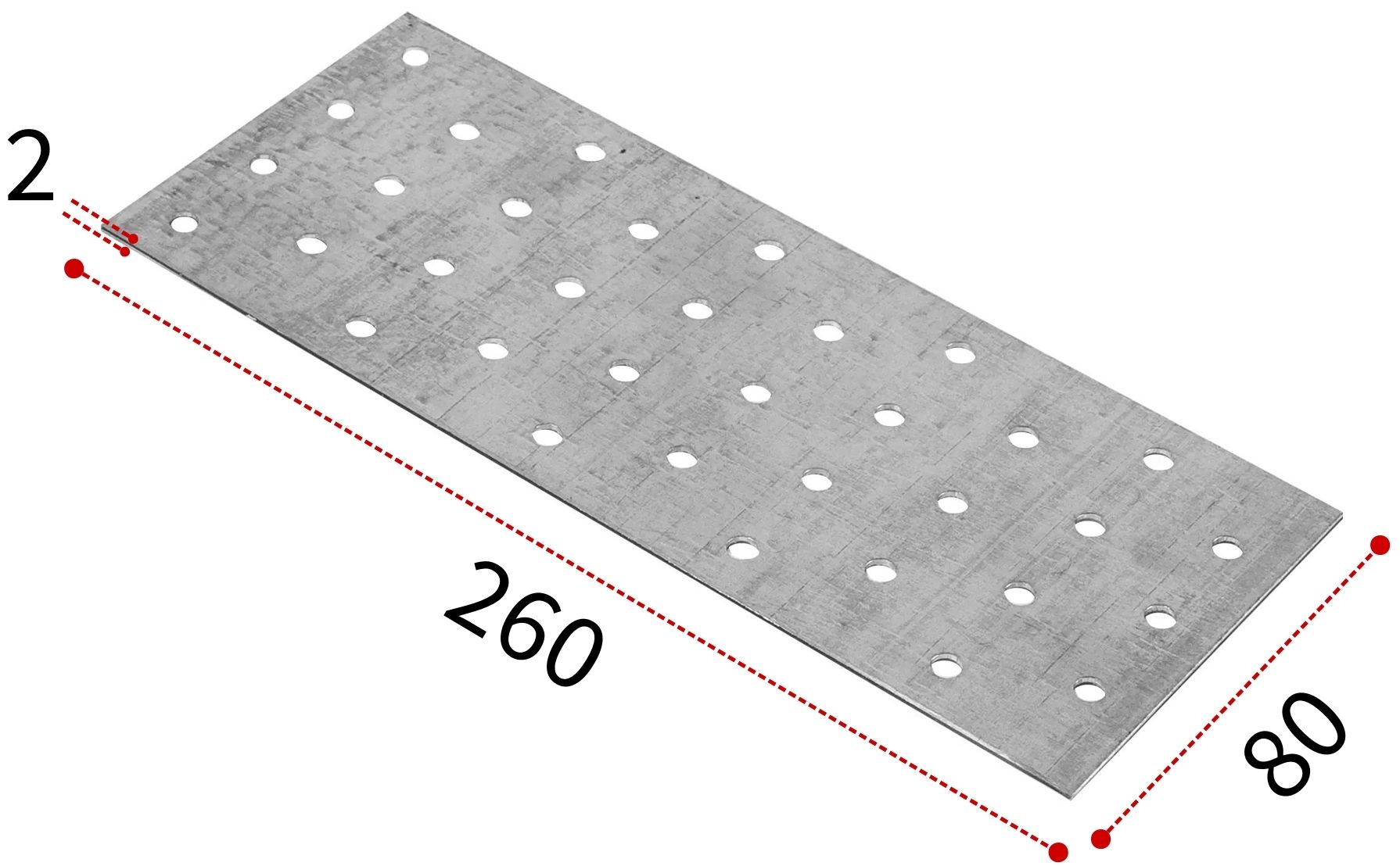 Изображение товара Соединительная пластина 80х260 мм ПС из оцинкованной стали