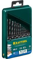 Изображение товара Набор сверл по металлу 1,5-6,5 мм HSS-G M2 Kraftool 29651-H13, 13 шт