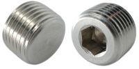 Пробка (заглушка) с дюймовой резьбой NPTF шлиц HEX DIN 906, нержавеющая сталь А2
