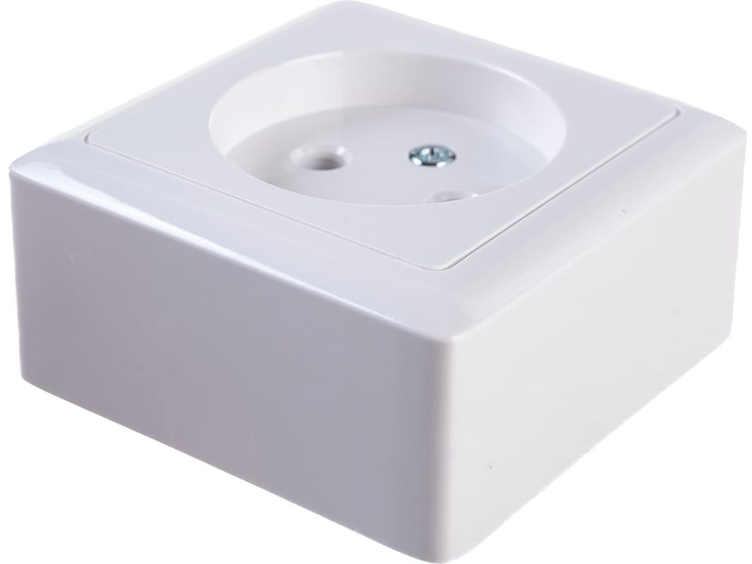 Розетка белая 1-м ОП 10А IP20 250В без заземления Хит Systeme Electric RA10-131-B - фото