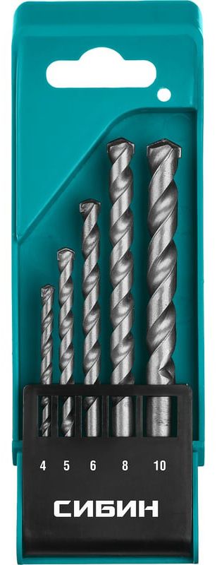 Набор сверл по бетону СИБИН, цилиндрический хвостовик - фото