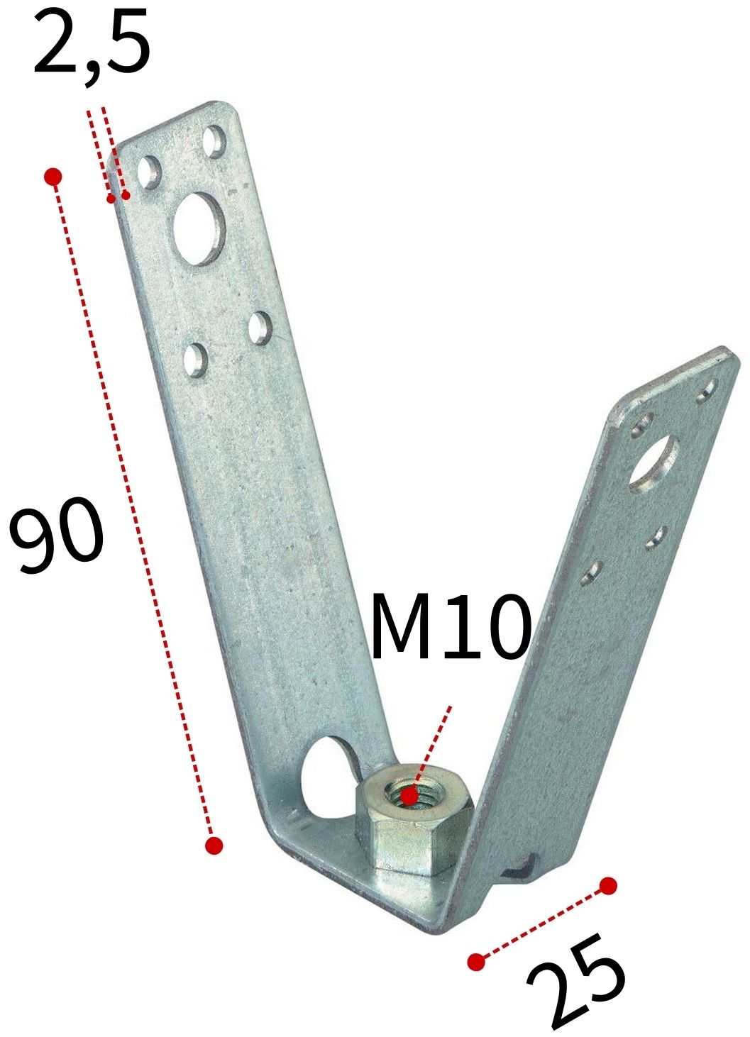 Кронштейн для профнастила Fischer TZ М10 064095, оцинкованная сталь - фото