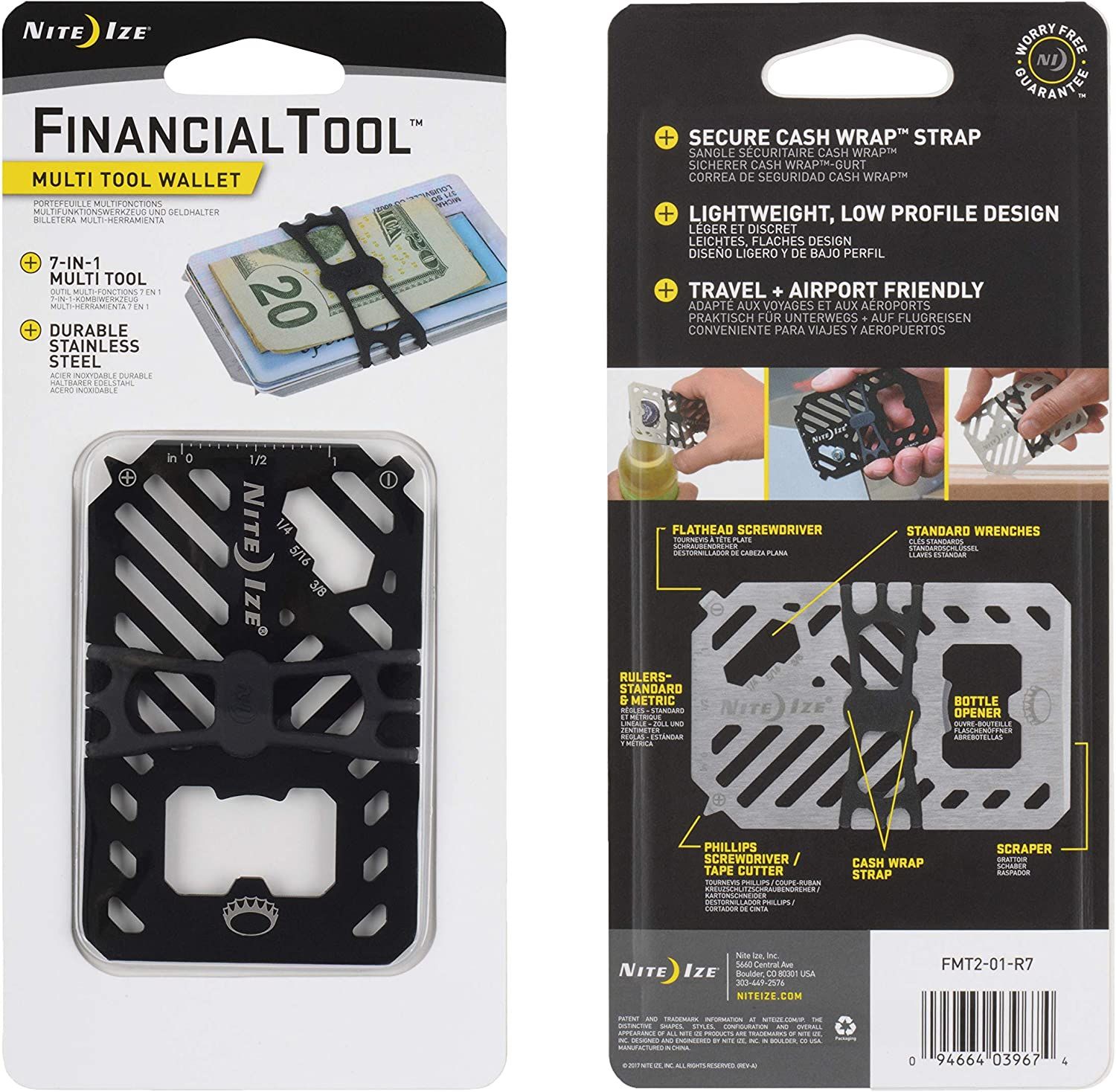Карманный мультитул Nite Ize Financial Tool V2 FMT2-01-R7, черный - фото