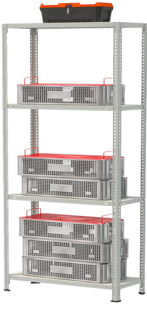 Стеллаж металлический до 150 кг, 4 полки Металл-завод СТФ 734-2,5 2500х700х300 мм - фото