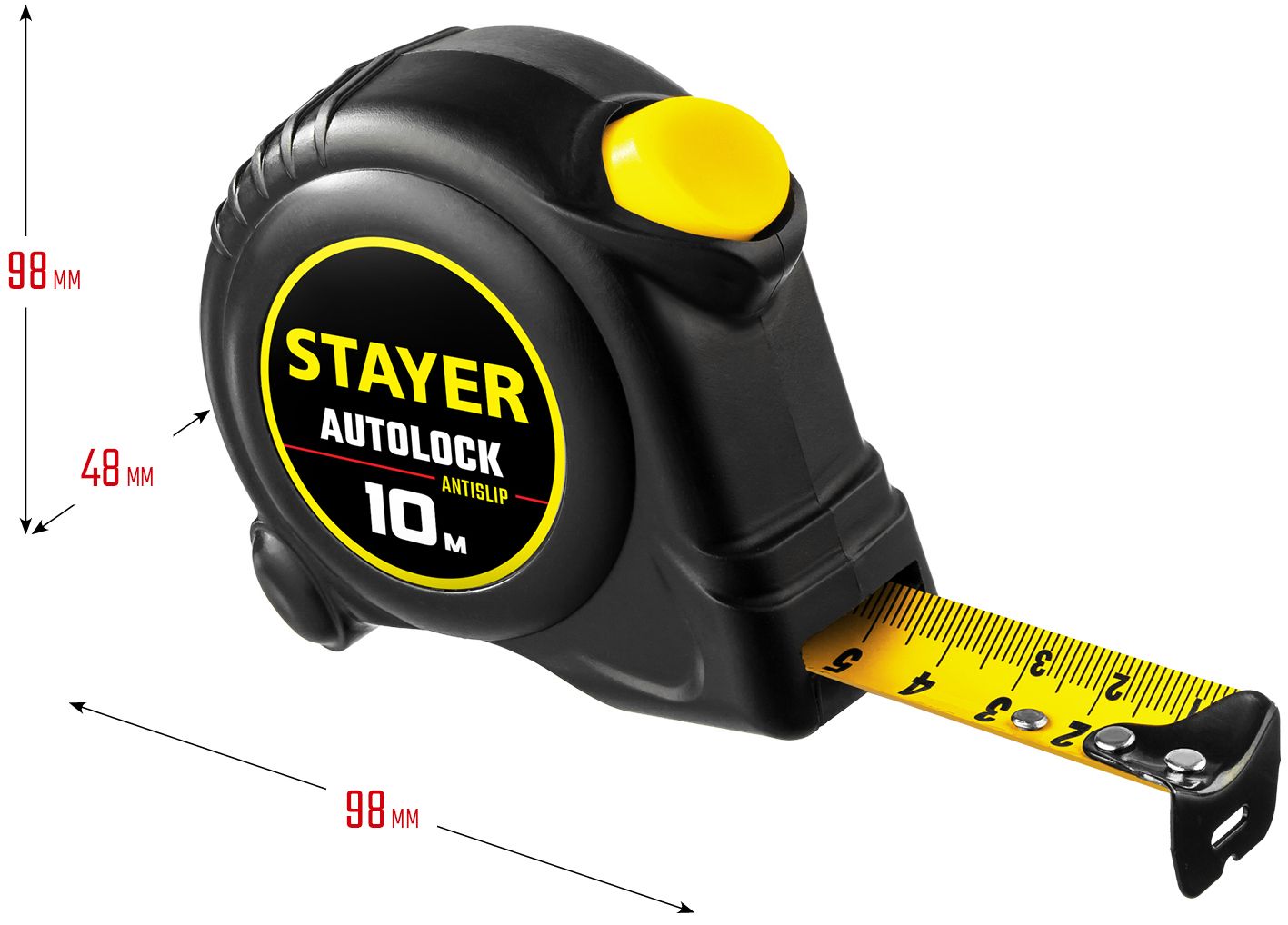 Рулетка измерительная с автостопом 10 м х 25 мм Stayer Autolock 2-34126-10-25 - фото
