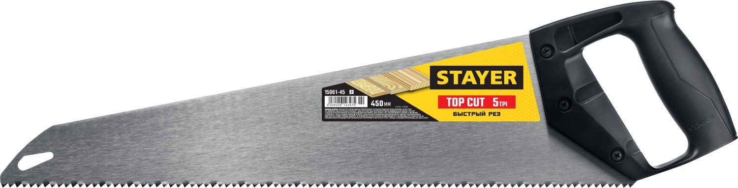 Ножовка ударопрочная 450 мм TopCut Stayer 15061-45_z02 - фото