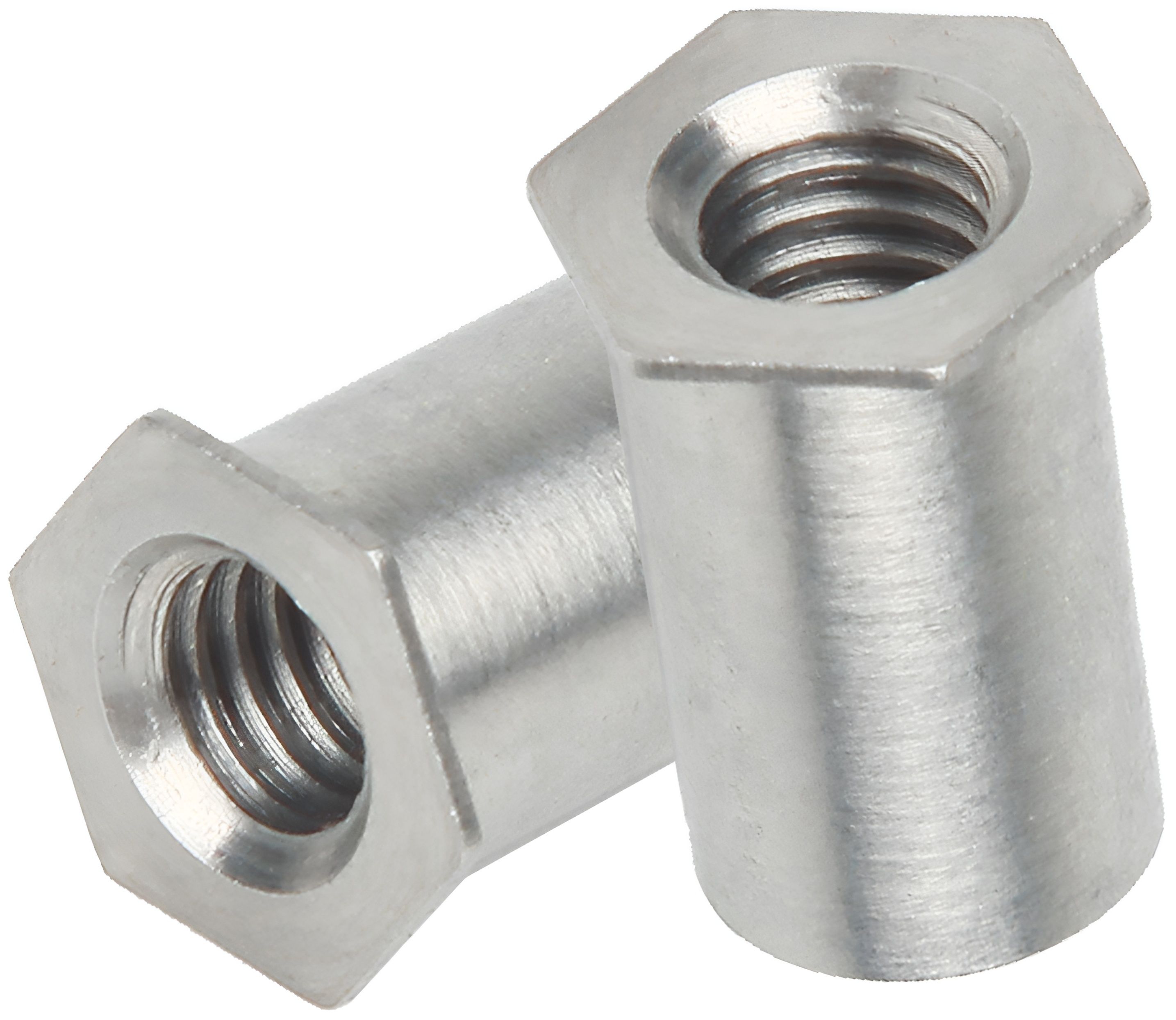 Втулка запрессовочная со сквозной резьбой и шестигранной головкой М3х8 мм 30314 SOS, нержавеющая сталь А2 - фото