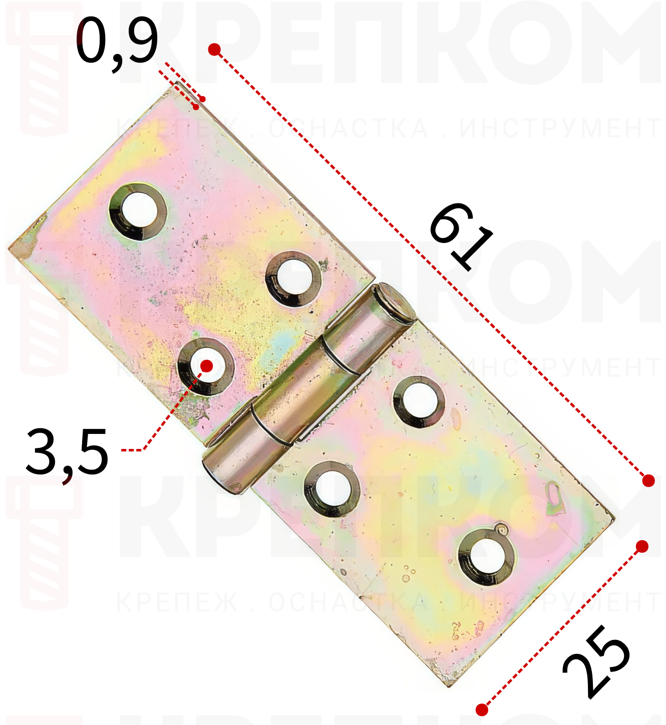Петля для ящиков 61х25 мм Gah Alberts 346867, желтый цинк - фото