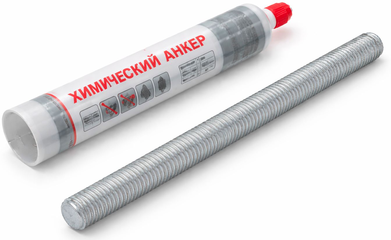 Резьбовая шпилька для химического анкера, класс прочности 8.8, горячий цинк - фото
