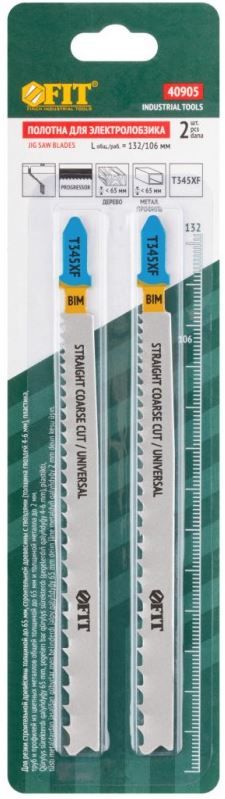 Полотно универсальное, фрезерованные зубья, переменный шаг, 132/106 мм T345XF FIT 40905, биметалл - фото