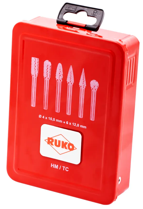Набор бор-фрез твердосплавных HM Ruko 116003, 10 шт - фото