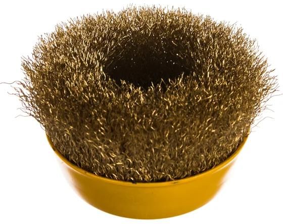 Щетка-крацовка чашечная для УШМ, витая латунированная стальная проволока 0,3 мм Stayer Prof  - фото