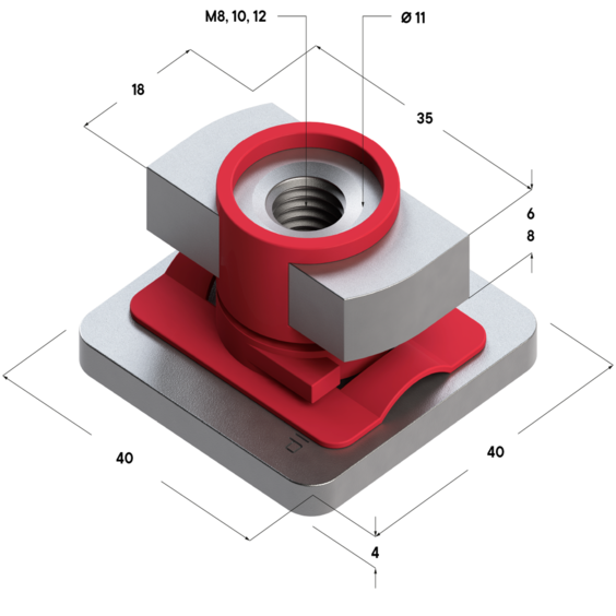 Гайка быстрого монтажа 41 8F М12 TERMOCLIP - фото