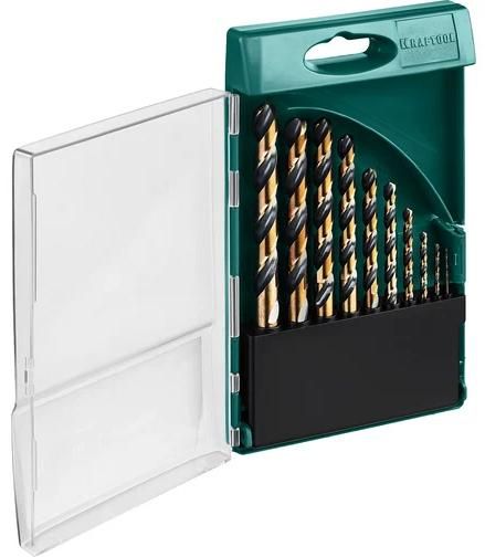 Набор сверл по металлу 1-10 мм HSS-Co8 М42 Cobalt-8 Kraftool 29656-H10, 10 шт - фото