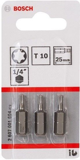 Набор бит TORX Т10 длина 25 мм Bosch 2607001604 - фото