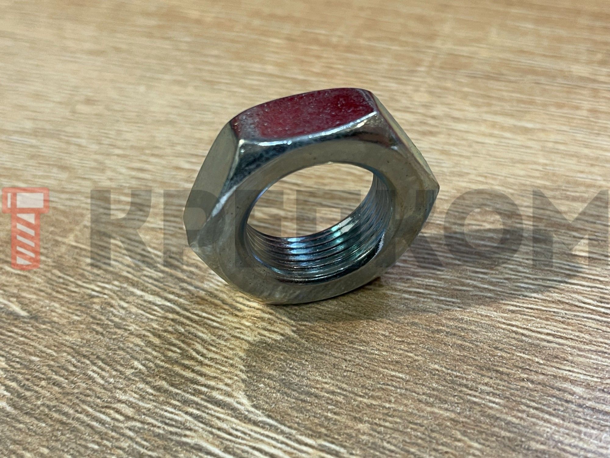 Гайка низкая с мелкой резьбой DIN 439 (ГОСТ 5916) тип B с фаской, оцинкованная сталь - фото