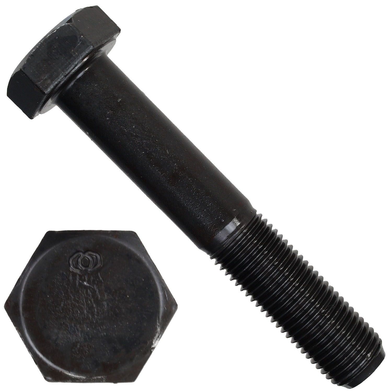 Шестигранный болт с неполной мелкой резьбой М24х2х120 DIN 960 (ISO 8765) класс прочности 5.6, сталь без покрытия - фото