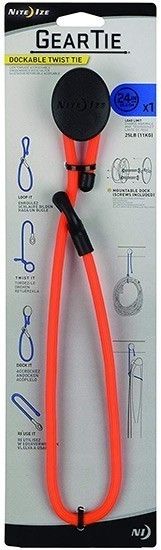 Хомут-стяжка с креплением Nite Ize GearTie Dockable Twist Tie - 24" (оранжевый) - фото
