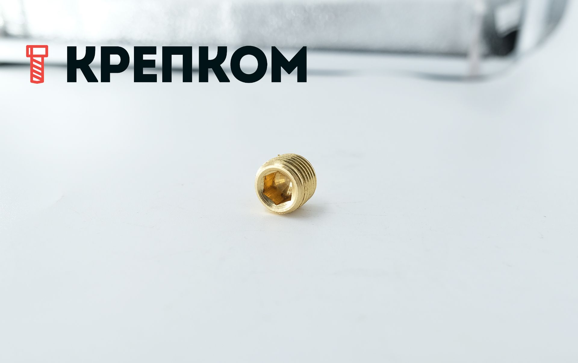 Пробка (заглушка) с дюймовой резьбой R 1/4" DIN 906, латунь - фото