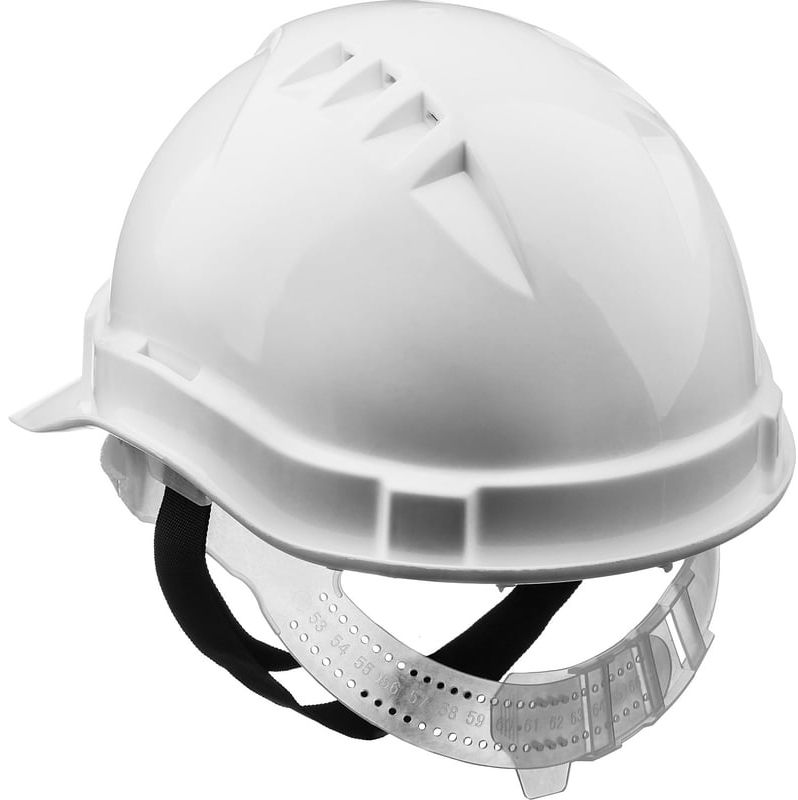 Каска защитная белая с универсальным креплением для наушников и щитков ЗУБР 11090-2 - фото