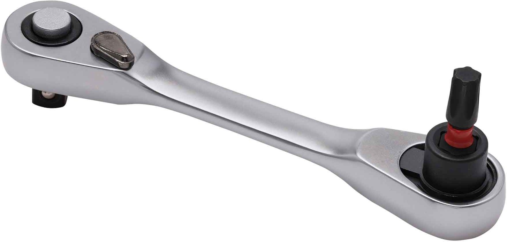 Вороток с трещоткой для бит и головок 72z 1/4"х95 мм SGS ST72-3.4 - фото