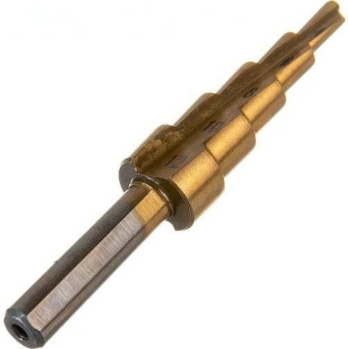 Сверло ступенчатое по металлу 4-12 мм, прямая канавка HSS РИ ri.166.31, 5 ступеней - фото