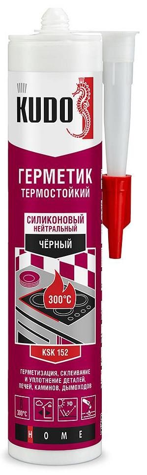 Герметик силиконовый высокотемпературный 280 мл Kudo KSK-152, черный