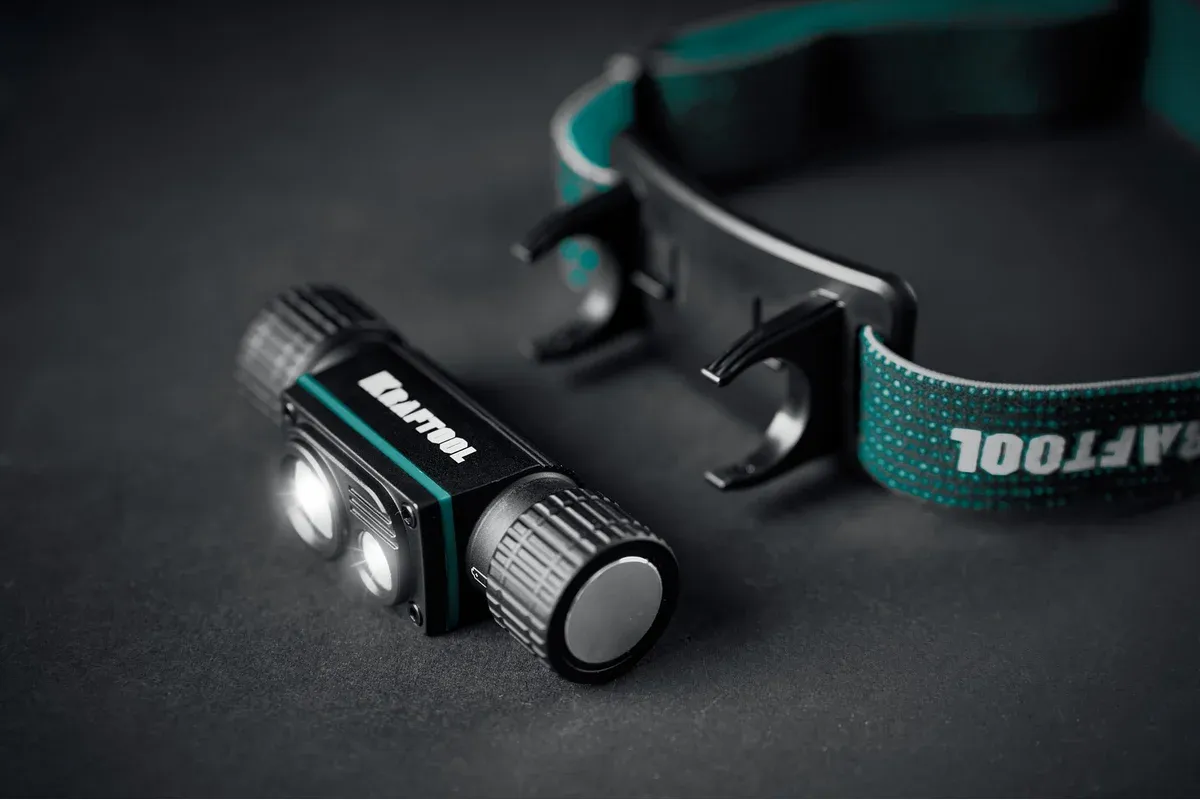 Фонарь налобный/ручной аккумуляторный 1000 лм, 4 режима, 2200мАч KH-7 Kraftool 56450 - фото