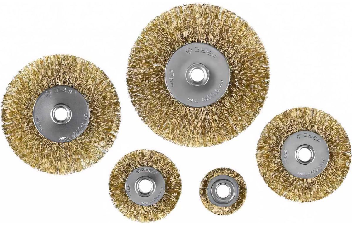 Набор дисковых латунированных щеток 25-78 мм Профессионал ЗУБР 3521-H5, 5 шт - фото