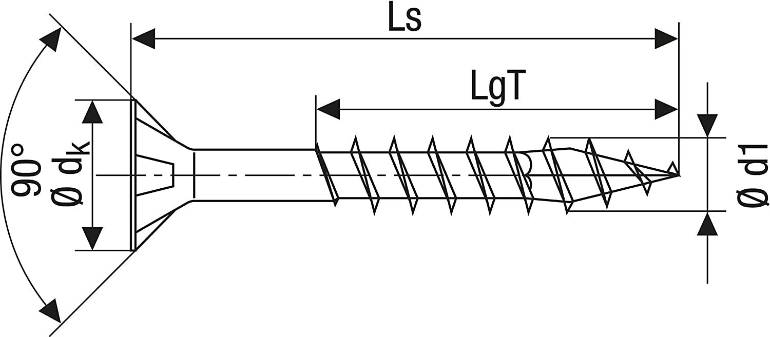 Саморез универсальный SPAX с потайной головкой и неполной резьбой, шлиц T-Star, S point/4CUT, покрытие WIROX - фото