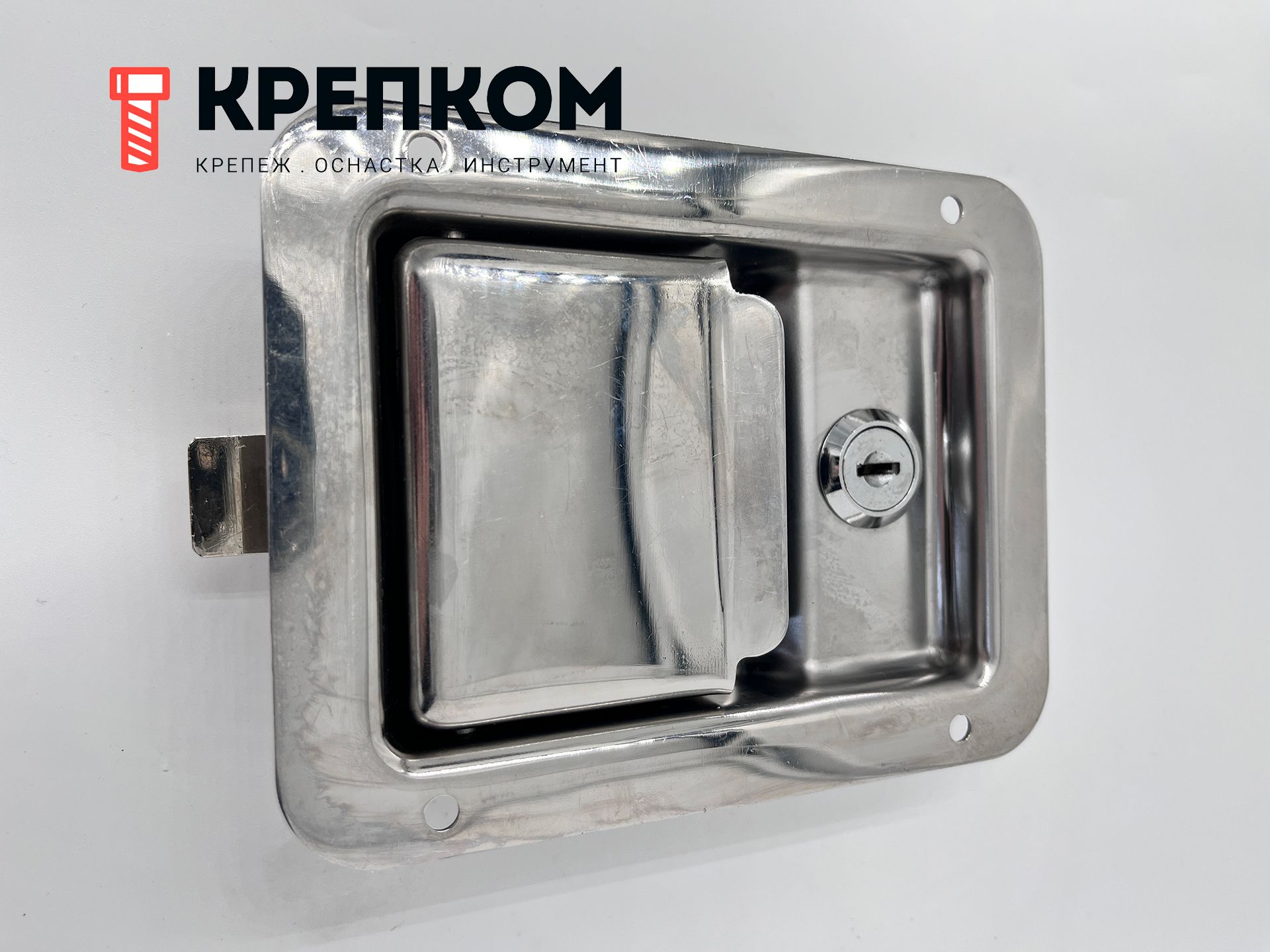 Замок внутренний с защелкой и ключом N64, нержавеющая сталь - фото