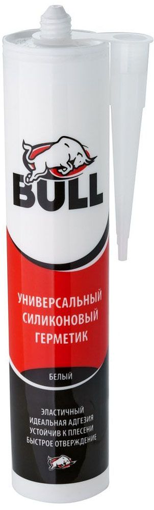 Герметик силиконовый универсальный 280 мл Bull BW101, белый - фото
