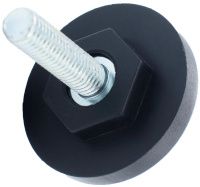 Опора регулируемая с круглым основанием 40 мм и резьбовым стержнем М8х30 40М8-30ЧН, пластик, черная (RAL 9005) 