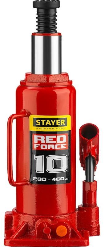 Домкрат гидравлический бутылочный 10 т 230-460 мм Stayer Red Force 43160-10_z01 - фото