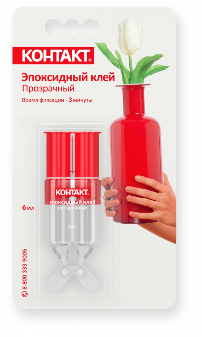 Изображение товара Эпоксидный клей КОНТАКТ 12051, прозрачный, 6 гр