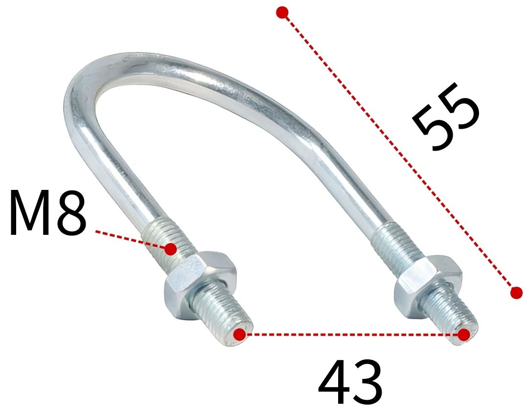 Монтажная скоба с метрической резьбой 26-34 (1") Fischer ETR 024419, оцинкованная сталь - фото