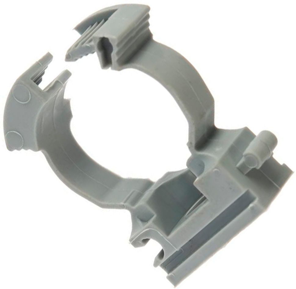 Клипса для труб одинарная с замком Росдюбель, нейлон - фото