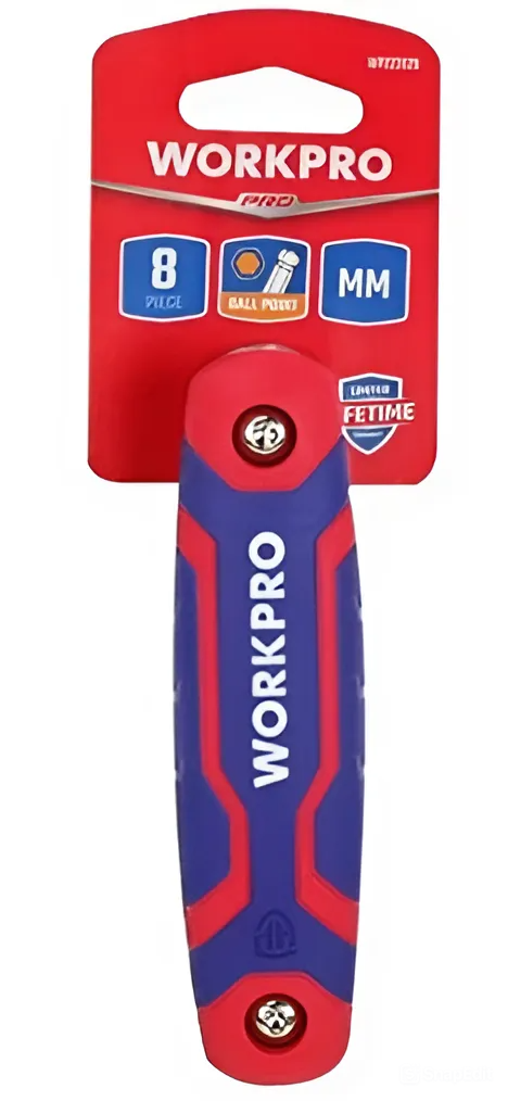 Набор складных шестигранных ключей с шариковой головкой 1,5-8 мм Workpro WP222020, 8 штук - фото